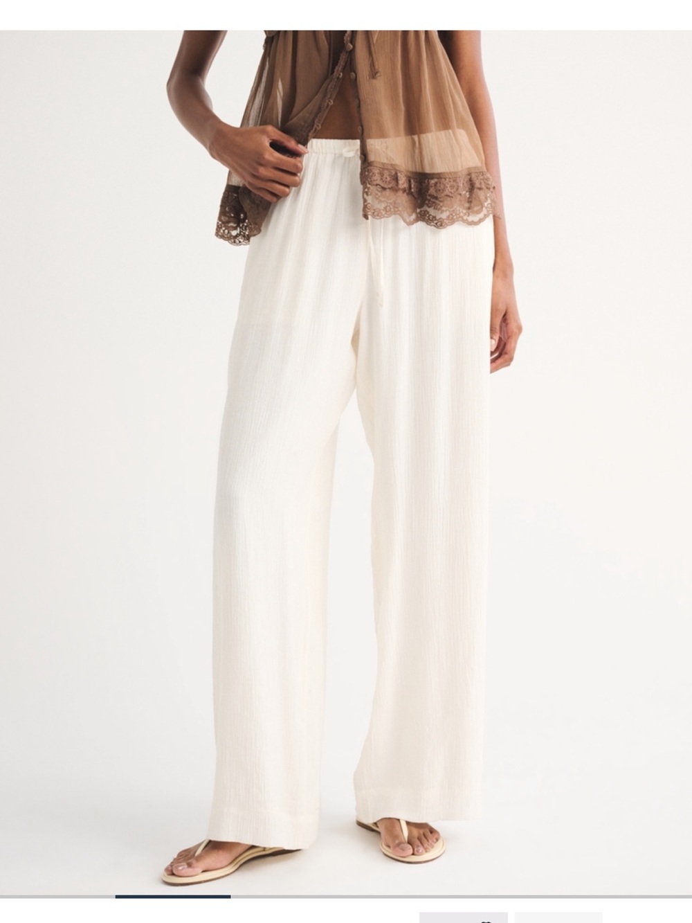 A&F Crinkle Wide Leg Pull On Pant - Picture 5 of 7